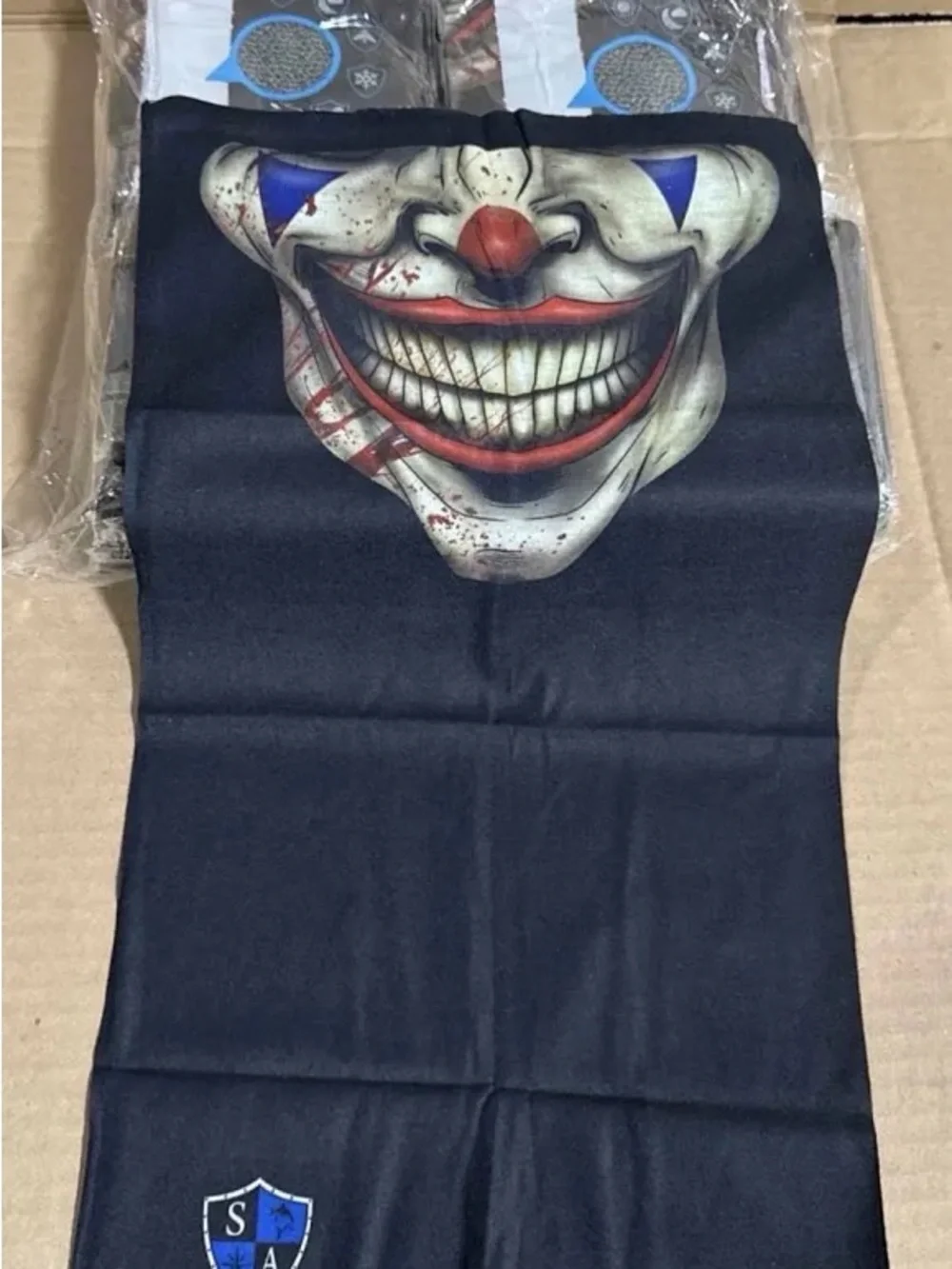 Lot 5 packs of Skull Clown “MR. JOKER” Face Neck Gaiter Mask - Black Halloween